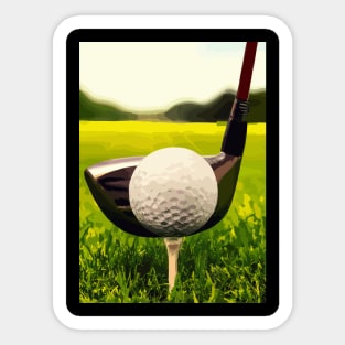 Golf Ball Tee Off Sticker